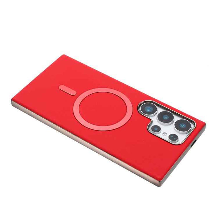 For Samsung Galaxy S25 Ultra 5G Solid Color Plating MagSafe Full Coverage Phone Case(Red)