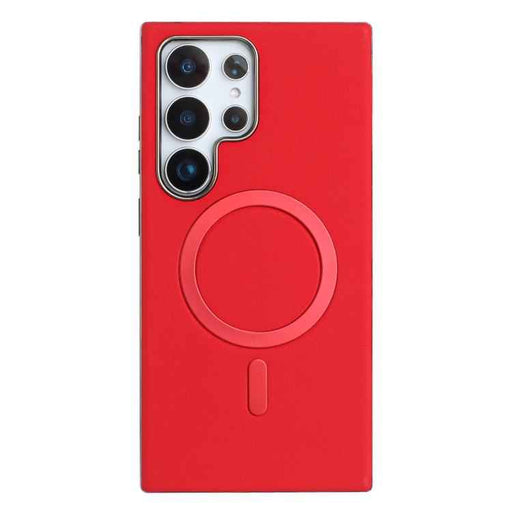 For Samsung Galaxy S25 Ultra 5G Solid Color Plating MagSafe Full Coverage Phone Case(Red)