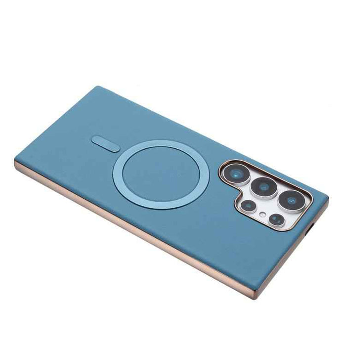 For Samsung Galaxy S25 Ultra 5G Solid Color Plating MagSafe Full Coverage Phone Case(Baby Blue)