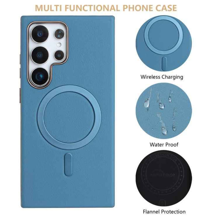 For Samsung Galaxy S25 Ultra 5G Solid Color Plating MagSafe Full Coverage Phone Case(Baby Blue)