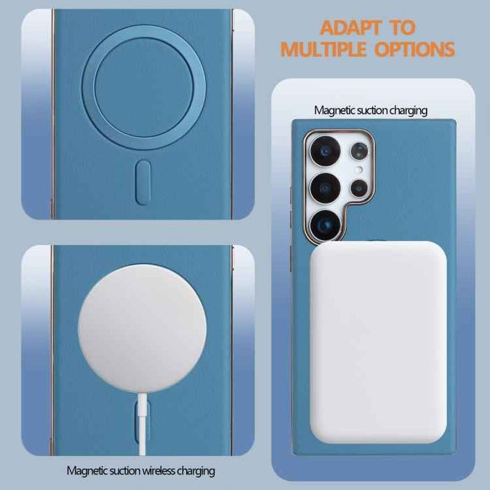 For Samsung Galaxy S25 Ultra 5G Solid Color Plating MagSafe Full Coverage Phone Case(Baby Blue)