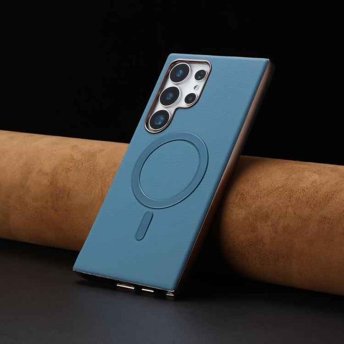For Samsung Galaxy S25 Ultra 5G Solid Color Plating MagSafe Full Coverage Phone Case(Baby Blue)