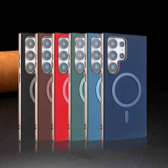 For Samsung Galaxy S25 Ultra 5G Solid Color Plating MagSafe Full Coverage Phone Case(Brown)