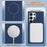 For Samsung Galaxy S25 Ultra 5G Solid Color Plating MagSafe Full Coverage Phone Case(Dark Blue)
