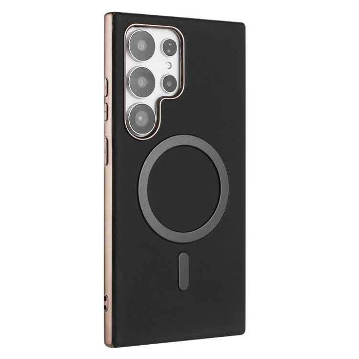 For Samsung Galaxy S25 Ultra 5G Solid Color Plating MagSafe Full Coverage Phone Case(Black)
