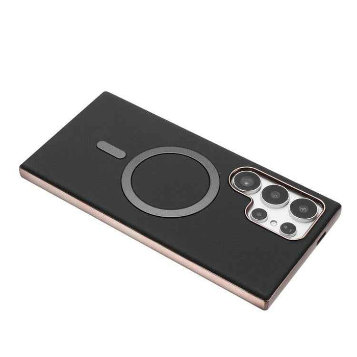 For Samsung Galaxy S25 Ultra 5G Solid Color Plating MagSafe Full Coverage Phone Case(Black)