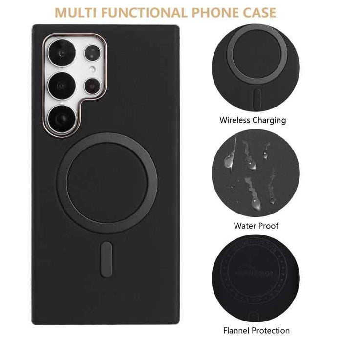 For Samsung Galaxy S25 Ultra 5G Solid Color Plating MagSafe Full Coverage Phone Case(Black)