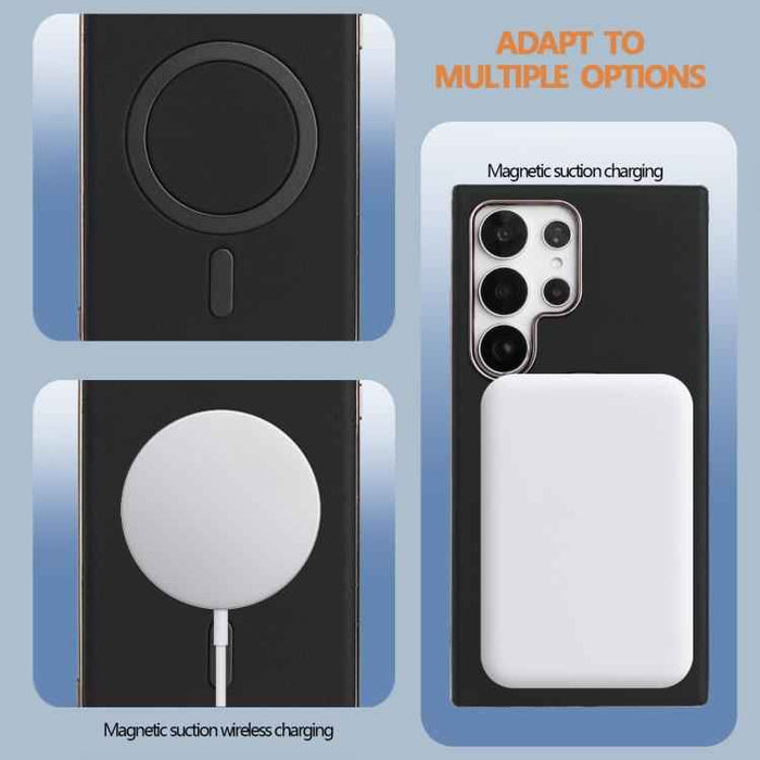 For Samsung Galaxy S25 Ultra 5G Solid Color Plating MagSafe Full Coverage Phone Case(Black)