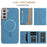 For Samsung Galaxy S25 5G Zipper Horizontal Magnetic Card Bag RFID MagSafe Phone Case(Baby Blue)