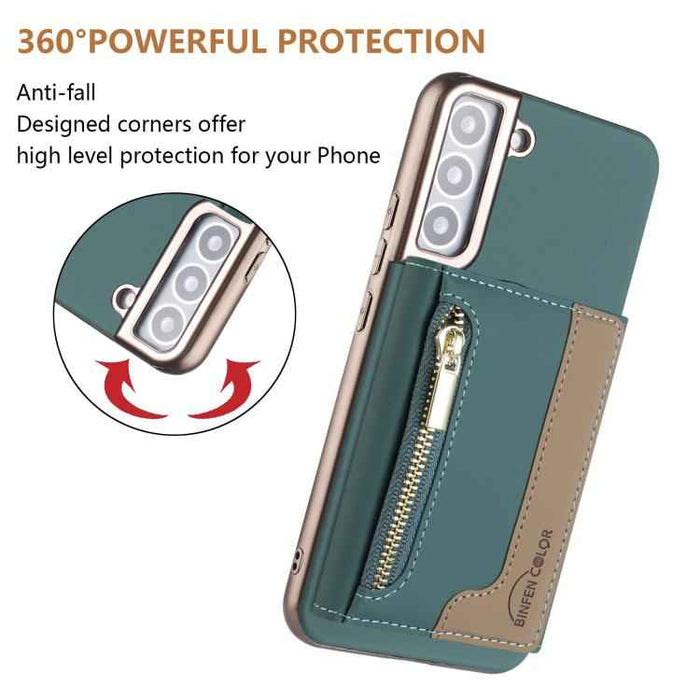 For Samsung Galaxy S25 5G Zipper Horizontal Magnetic Card Bag RFID MagSafe Phone Case(Green)