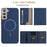 For Samsung Galaxy S25 5G Zipper Horizontal Magnetic Card Bag RFID MagSafe Phone Case(Dark Blue)