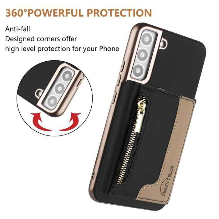 For Samsung Galaxy S25 5G Zipper Horizontal Magnetic Card Bag RFID MagSafe Phone Case(Black)