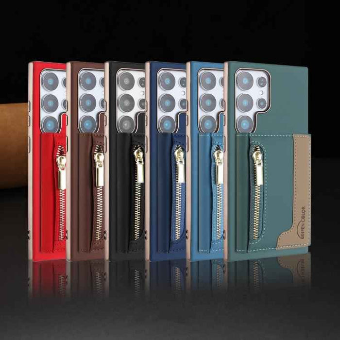 For Samsung Galaxy S25 Ultra 5G Zipper Horizontal Magnetic Card Bag RFID MagSafe Phone Case(Baby Blue)