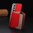 For Samsung Galaxy S25 5G Colour Matching Horizontal Magnetic Card Bag RFID MagSafe Phone Case(Red)