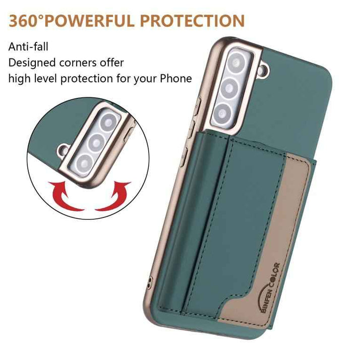 For Samsung Galaxy S25 5G Colour Matching Horizontal Magnetic Card Bag RFID MagSafe Phone Case(Green)