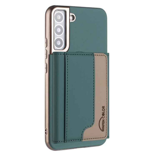 For Samsung Galaxy S25 5G Colour Matching Horizontal Magnetic Card Bag RFID MagSafe Phone Case(Green)