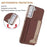 For Samsung Galaxy S25 5G Colour Matching Horizontal Magnetic Card Bag RFID MagSafe Phone Case(Brown)