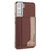 For Samsung Galaxy S25 5G Colour Matching Horizontal Magnetic Card Bag RFID MagSafe Phone Case(Brown)