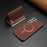 For Samsung Galaxy S25 5G Colour Matching Horizontal Magnetic Card Bag RFID MagSafe Phone Case(Brown)