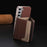 For Samsung Galaxy S25 5G Colour Matching Horizontal Magnetic Card Bag RFID MagSafe Phone Case(Brown)