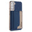 For Samsung Galaxy S25 5G Colour Matching Horizontal Magnetic Card Bag RFID MagSafe Phone Case(Dark Blue)