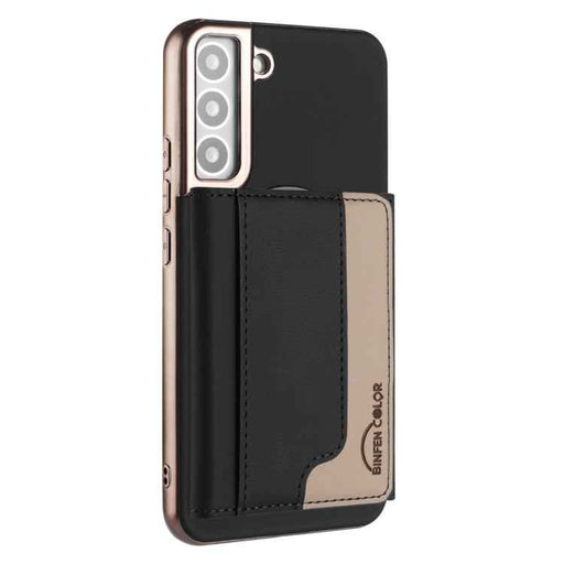 For Samsung Galaxy S25 5G Colour Matching Horizontal Magnetic Card Bag RFID MagSafe Phone Case(Black)