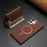 For Samsung Galaxy S25 Ultra 5G Colour Matching Horizontal Magnetic Card Bag RFID MagSafe Phone Case(Brown)