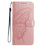 For iPhone 15 Pro Max Butterfly Flutter Pattern Embossed Leather Phone Case(Rose Gold)