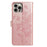 For iPhone 15 Pro Max Butterfly Flutter Pattern Embossed Leather Phone Case(Rose Gold)