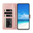 For iPhone 15 Pro Max Butterfly Flutter Pattern Embossed Leather Phone Case(Rose Gold)