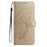 For iPhone 15 Pro Max Butterfly Flutter Pattern Embossed Leather Phone Case(Gold)