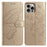 For iPhone 15 Pro Max Butterfly Flutter Pattern Embossed Leather Phone Case(Gold)