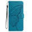 For iPhone 15 Pro Max Butterfly Flutter Pattern Embossed Leather Phone Case(Blue)