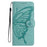 For iPhone 15 Pro Max Butterfly Flutter Pattern Embossed Leather Phone Case(Green)