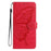 For iPhone 15 Pro Max Butterfly Flutter Pattern Embossed Leather Phone Case(Red)