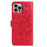 For iPhone 15 Pro Max Butterfly Flutter Pattern Embossed Leather Phone Case(Red)
