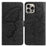 For iPhone 15 Pro Max Butterfly Flutter Pattern Embossed Leather Phone Case(Black)
