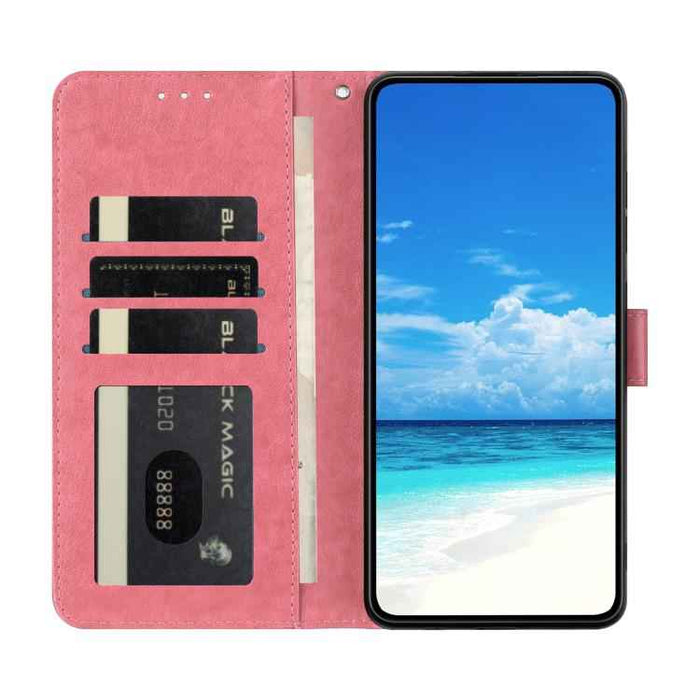For iPhone 15 Pro Max Butterfly Flutter Pattern Embossed Leather Phone Case(Rose Red)