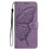 For iPhone 15 Pro Max Butterfly Flutter Pattern Embossed Leather Phone Case(Purple)