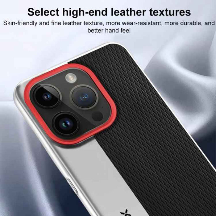 For iPhone 17 Camera Design Diamond Texture Leather PC Phone Case(Red)