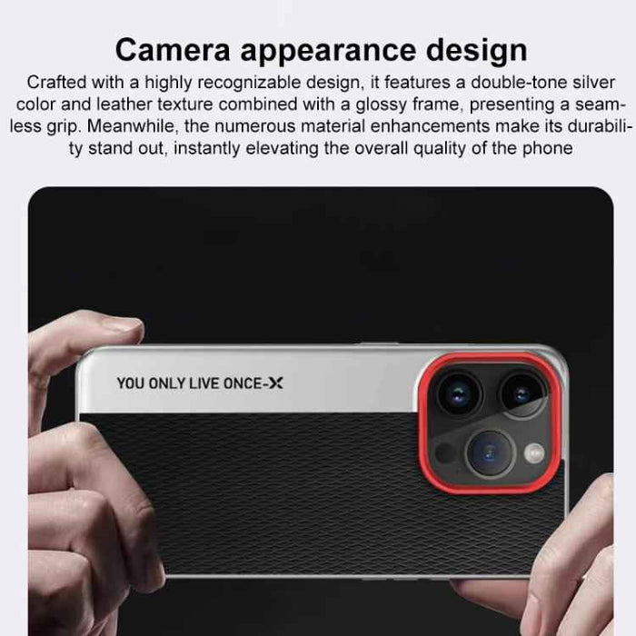 For iPhone 17 Pro Max Camera Design Diamond Texture Leather PC Phone Case(Red)