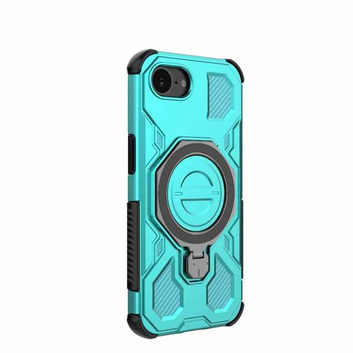 For iPhone 16e J-20 Solid Color MagSafe Magnetic TPU+PC Phone Case(Lake Blue)