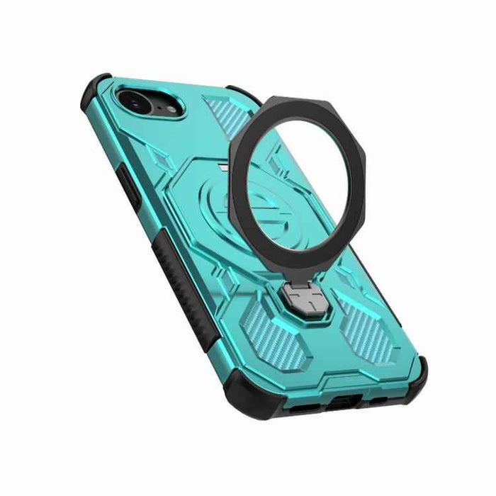 For iPhone 16e J-20 Solid Color MagSafe Magnetic TPU+PC Phone Case(Lake Blue)