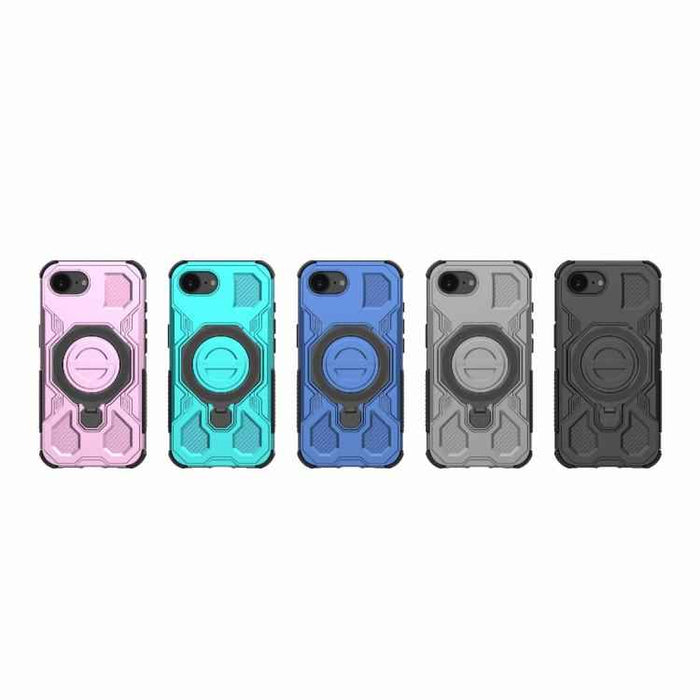 For iPhone 16e J-20 Solid Color MagSafe Magnetic TPU+PC Phone Case(Lake Blue)