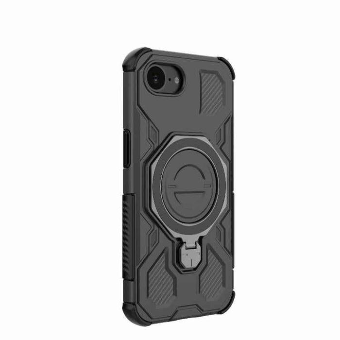 For iPhone 16e J-20 Solid Color MagSafe Magnetic TPU+PC Phone Case(Black)