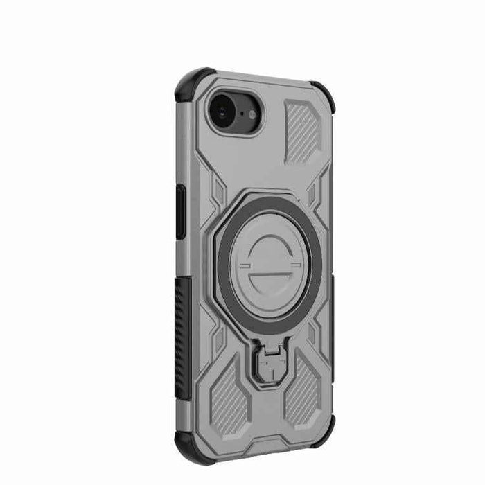 For iPhone 16e J-20 Solid Color MagSafe Magnetic TPU+PC Phone Case(Grey)