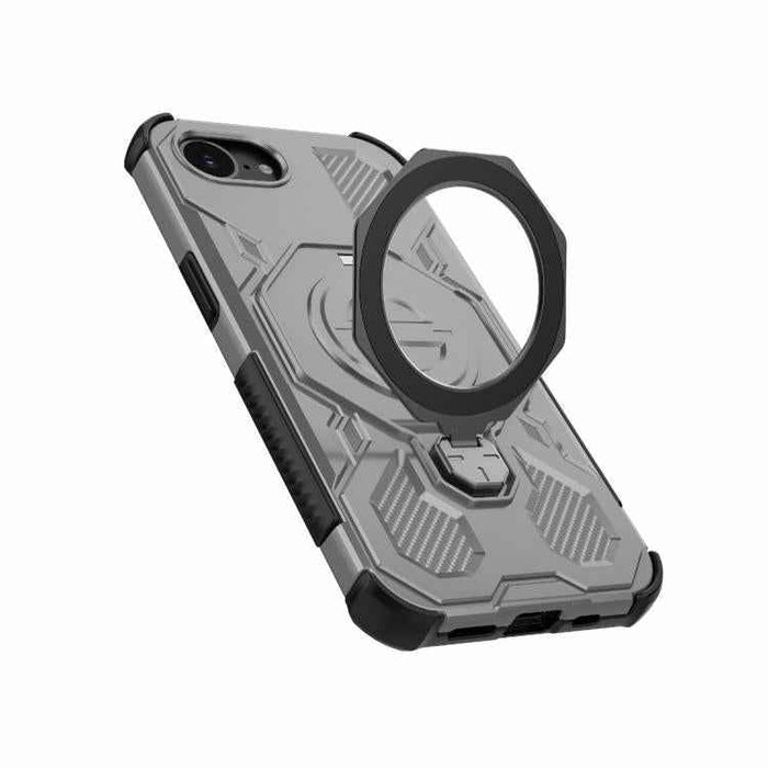 For iPhone 16e J-20 Solid Color MagSafe Magnetic TPU+PC Phone Case(Grey)