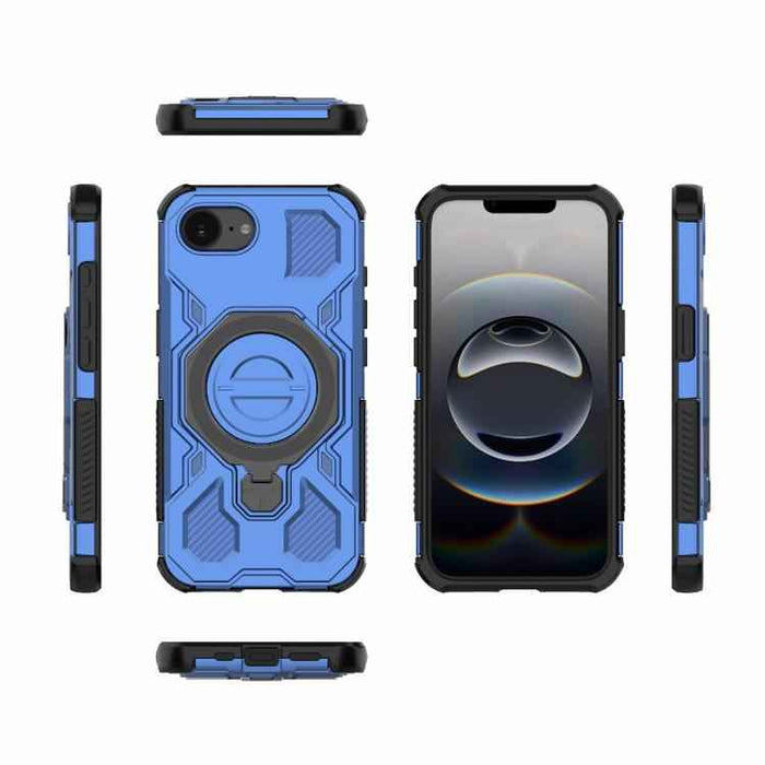 For iPhone 16e J-20 Solid Color MagSafe Magnetic TPU+PC Phone Case(Blue)