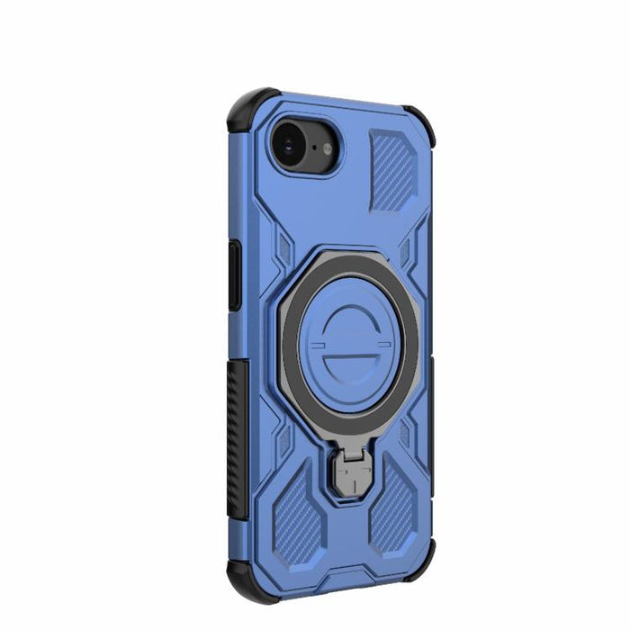 For iPhone 16e J-20 Solid Color MagSafe Magnetic TPU+PC Phone Case(Blue)