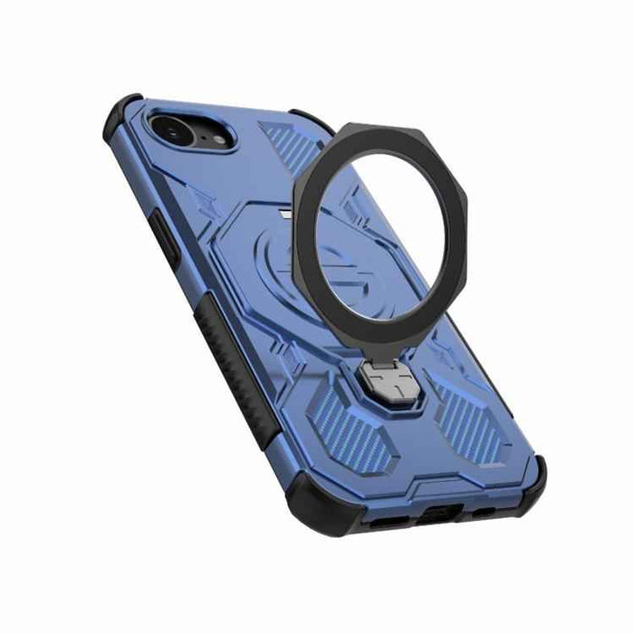 For iPhone 16e J-20 Solid Color MagSafe Magnetic TPU+PC Phone Case(Blue)